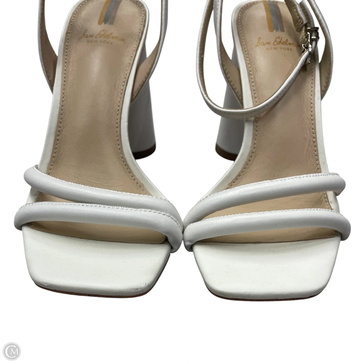 Sandals Heels Block By Sam Edelman In Ivory, Size: 6
