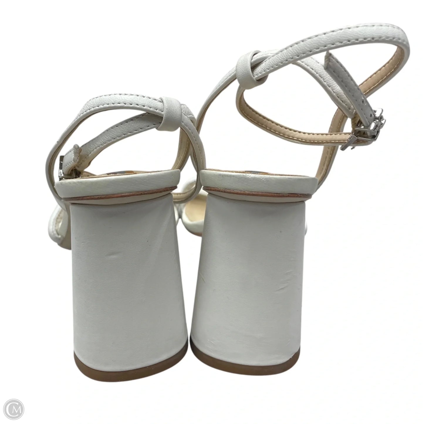Sandals Heels Block By Sam Edelman In Ivory, Size: 6