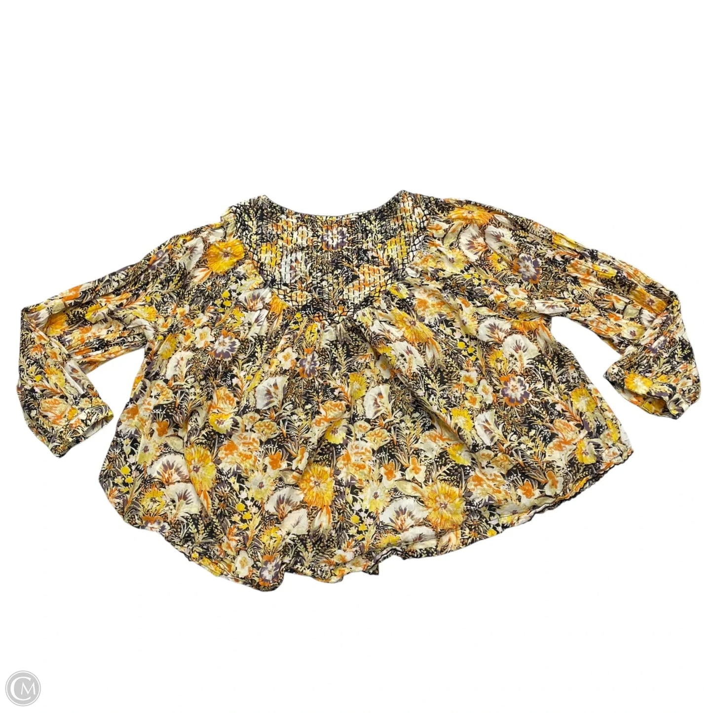 Top Long Sleeve By We The Free In Orange & Yellow, Size: Xs