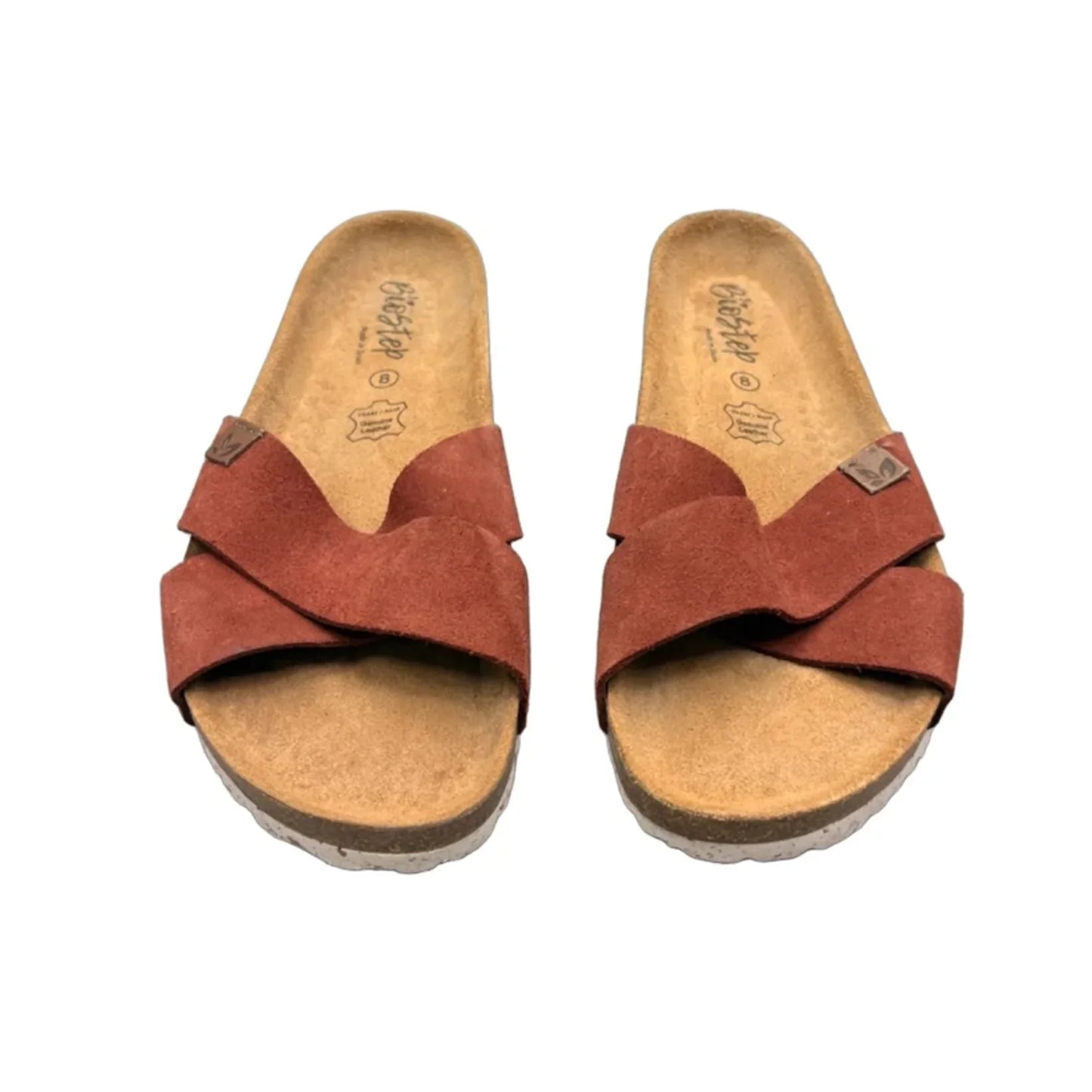 Sandals Flats By Biostep In Red & Tan, Size: 8