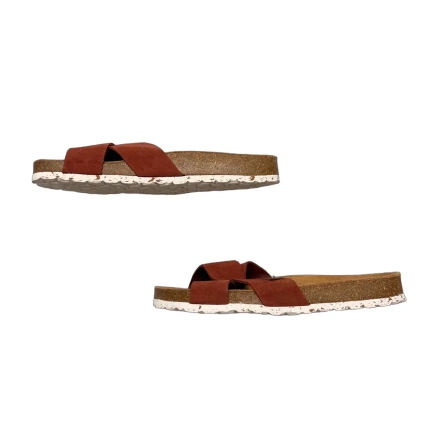 Sandals Flats By Biostep In Red & Tan, Size: 8