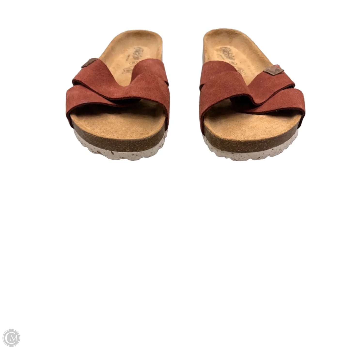 Sandals Flats By Biostep In Red & Tan, Size: 8