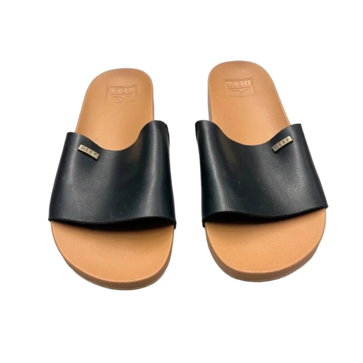 Sandals Flats By Reef In Black & Brown, Size: 8