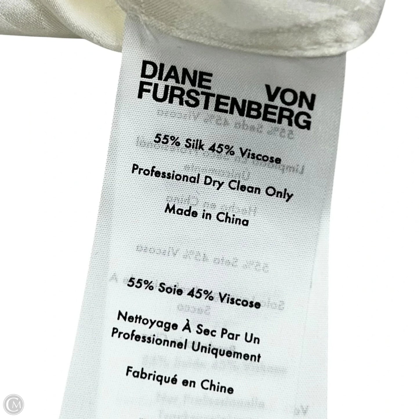 Blouse Designer By Diane Von Furstenberg In Ivory, Size: S