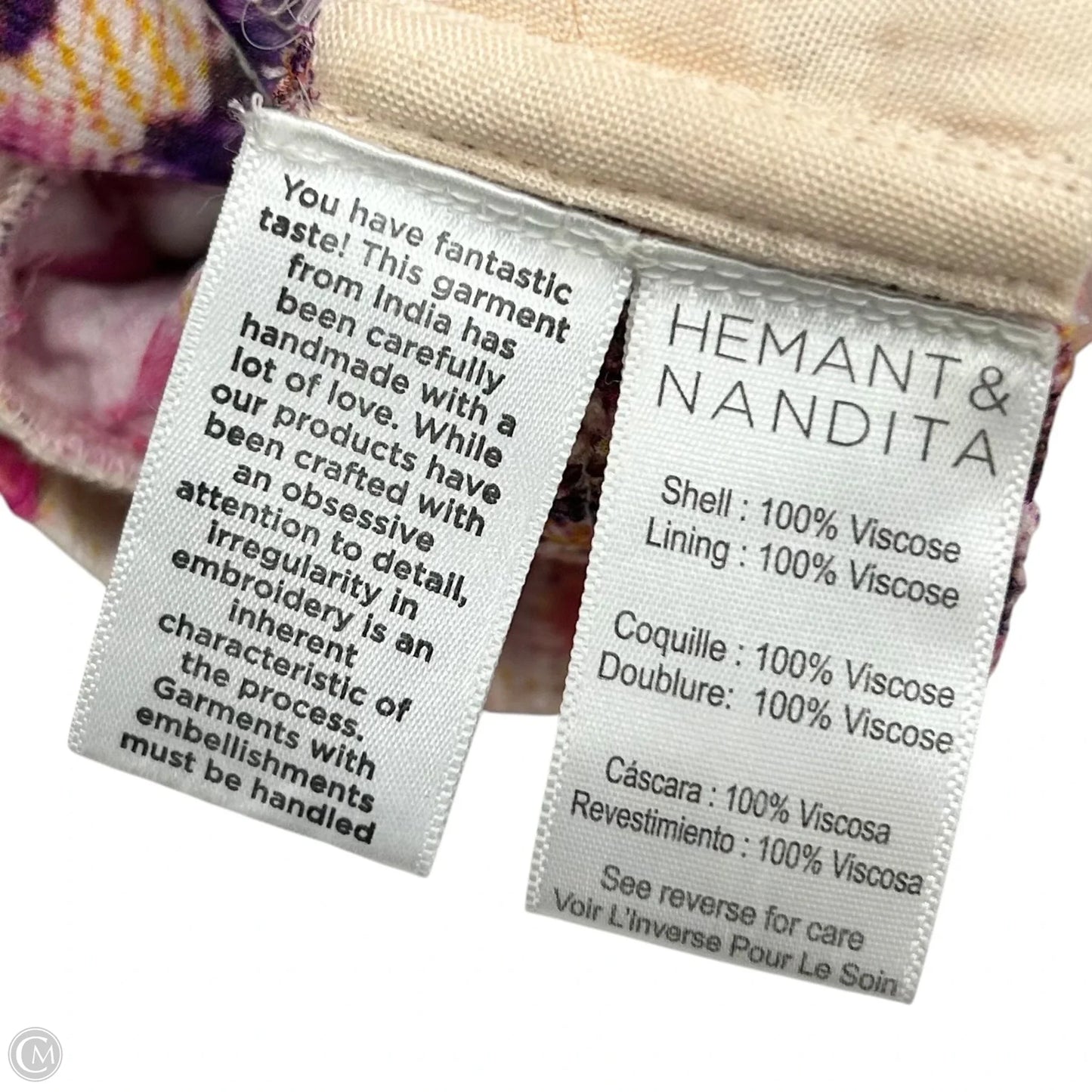 Top Long Sleeve By Hemant & Nandita In Purple & Tan, Size: S