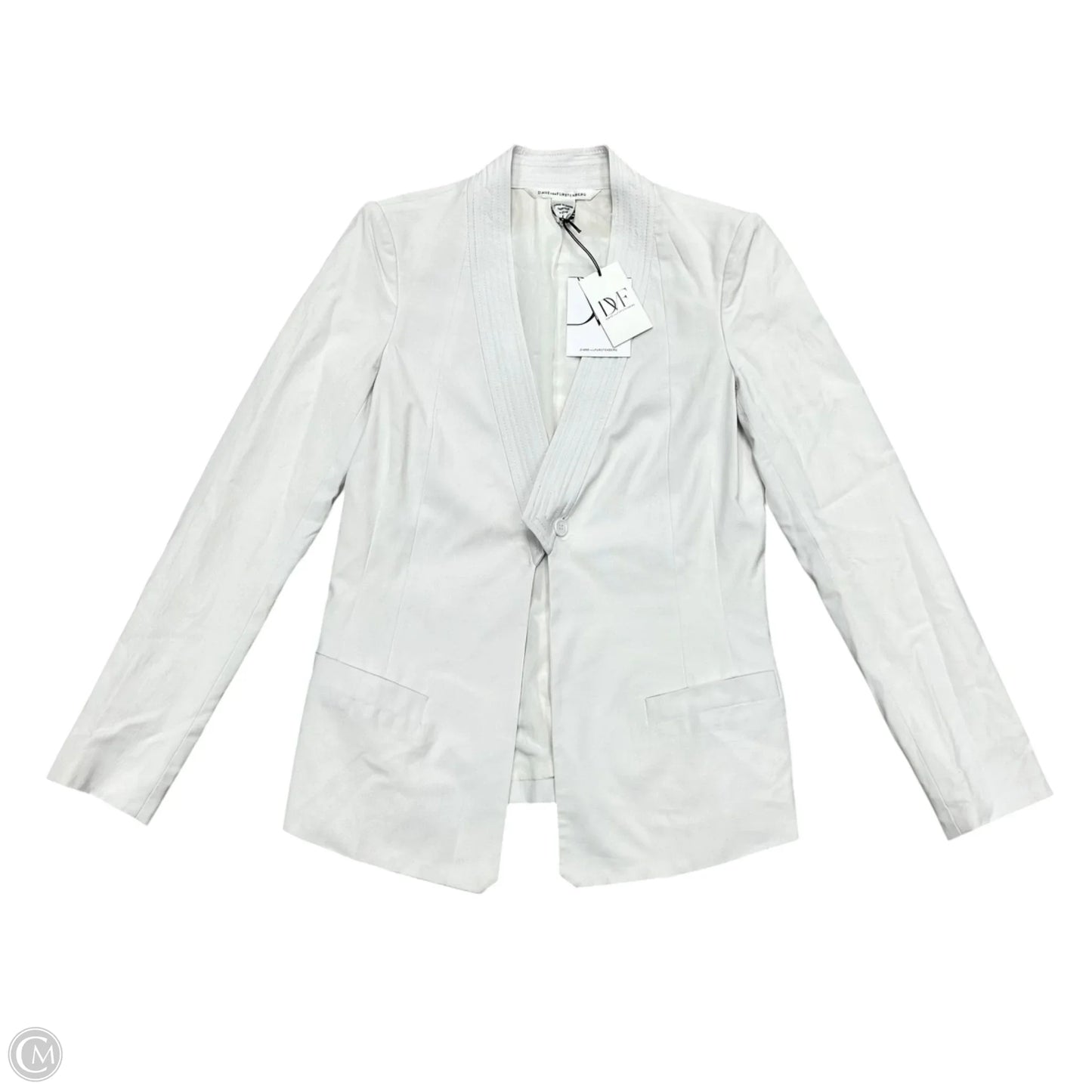 Jacket Designer By Diane Von Furstenberg In Ivory, Size: S