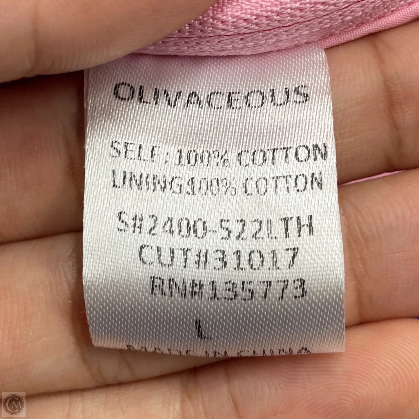 Top Sleeveless By Olivaceous In Pink, Size: L