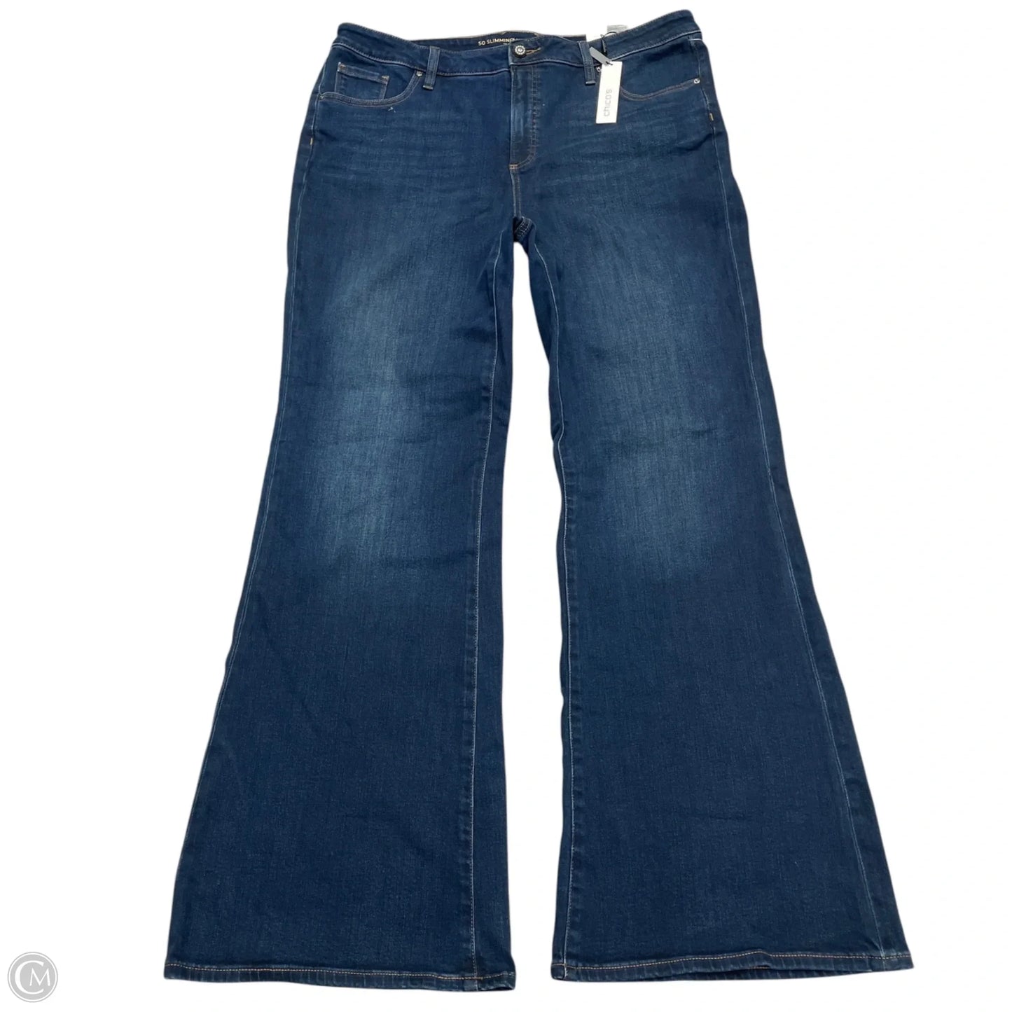 Jeans Flared By Chicos In Blue Denim, Size: 18