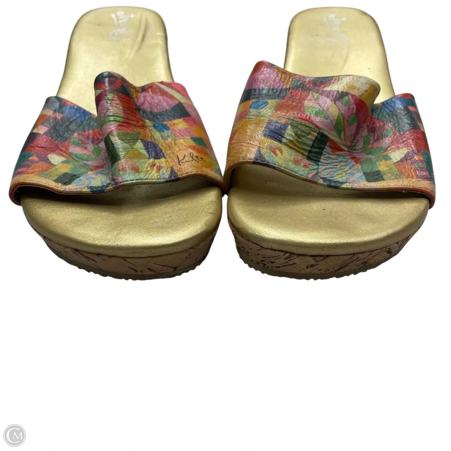 Sandals Heels Wedge By Jeon In Gold, Size: 11
