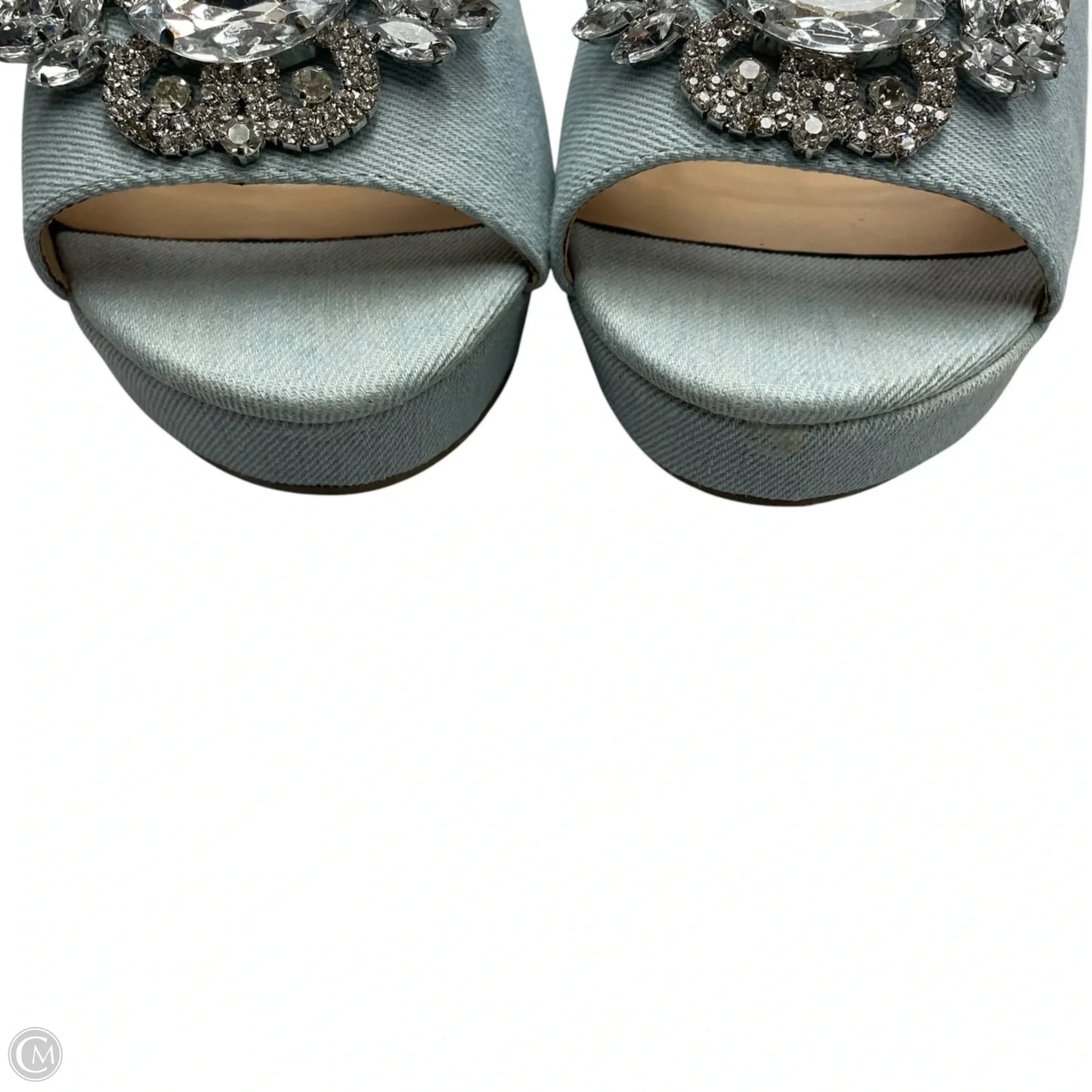 Sandals Heels Block By Ashley Stewart In Blue Denim, Size: 11