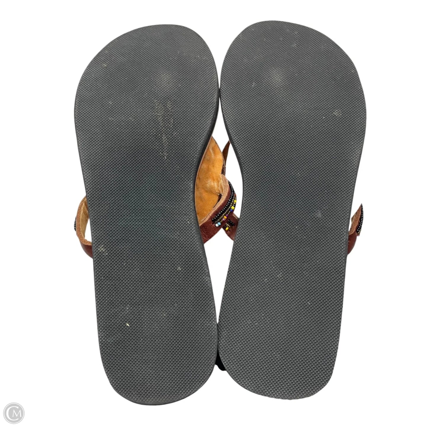 Sandals Flats In Brown, Size: 9.5