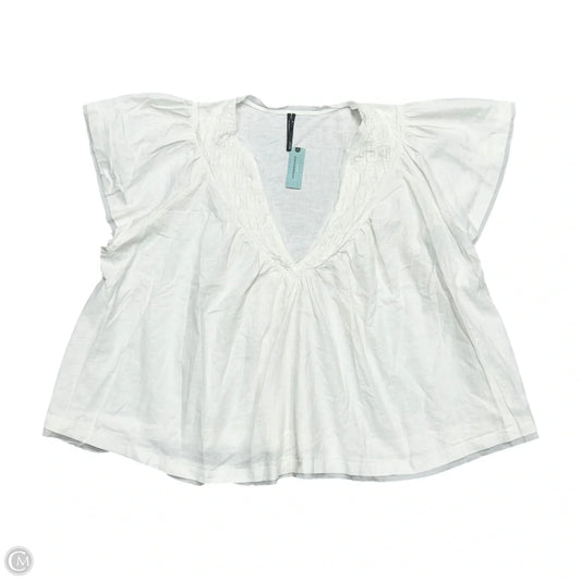 Top Short Sleeve By Anthropologie In Ivory, Size: 3x