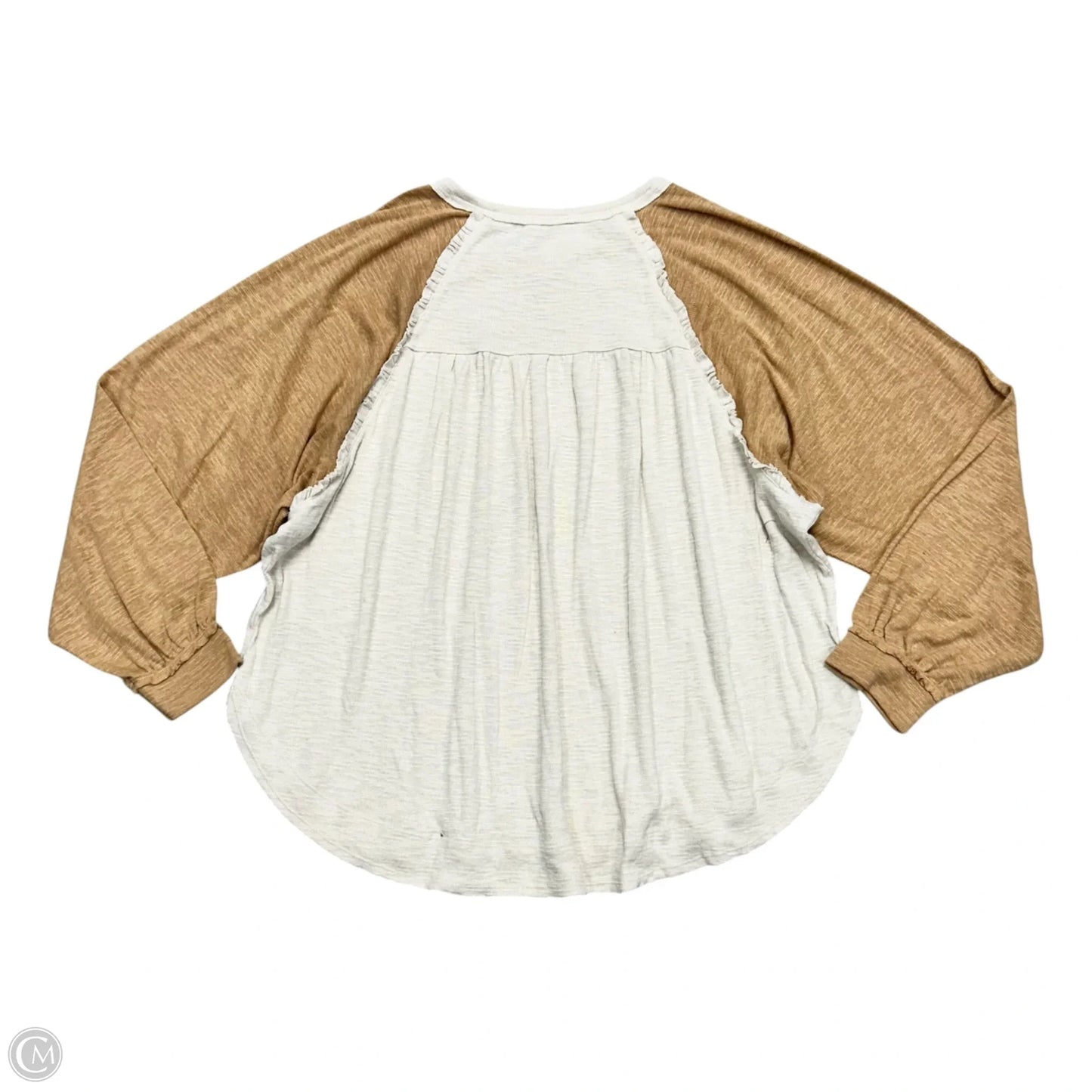 Top Long Sleeve By Pilcro In Cream & Tan, Size: 3x