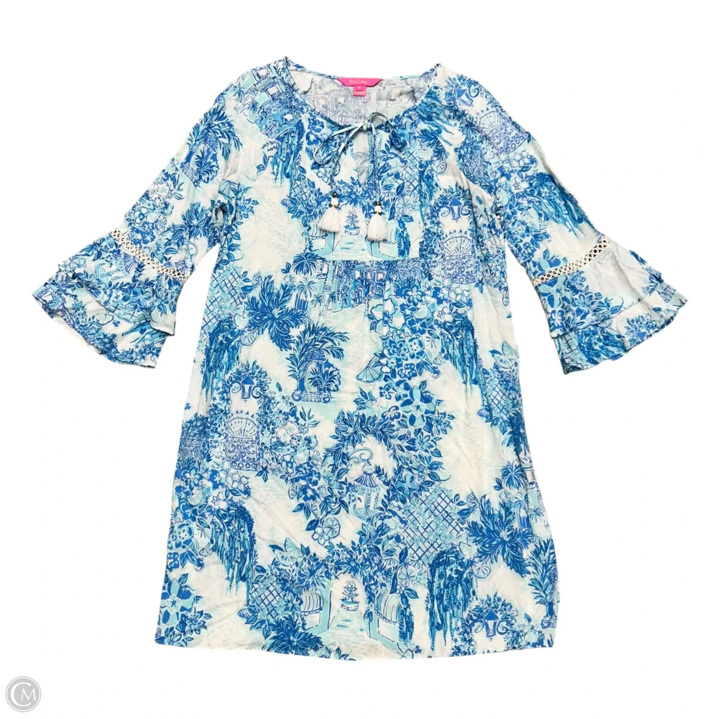 Dress Designer By Lilly Pulitzer In Blue & White, Size: M