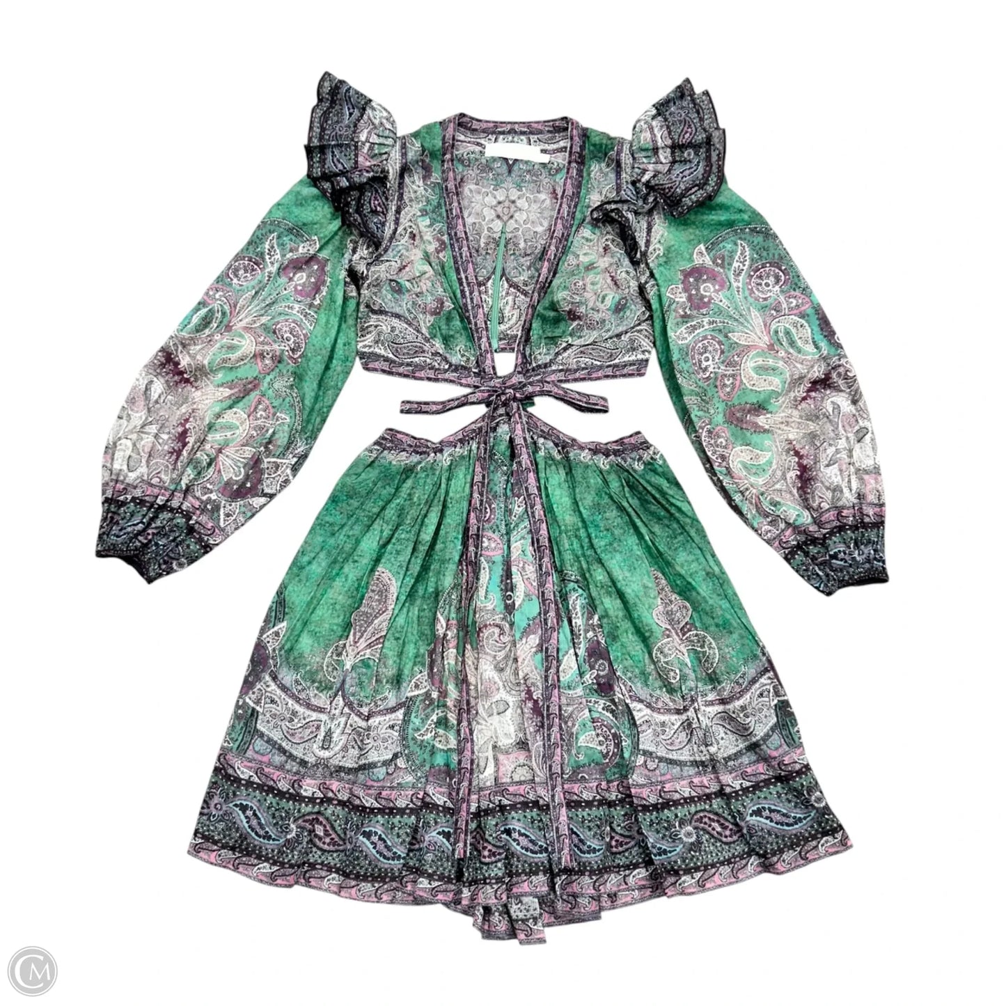 Dress Party Short By Zimmermann In Green & Purple, Size: Xs