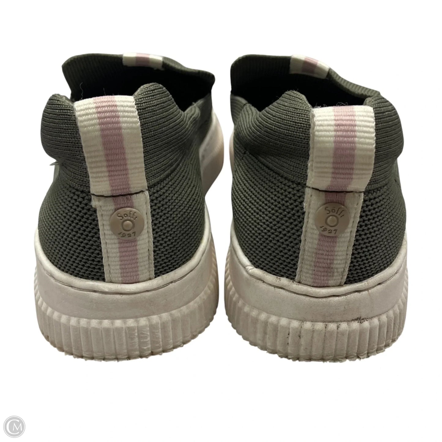 Shoes Sneakers By Sofft In Green & White, Size: 9