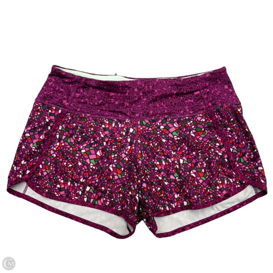 Athletic Shorts By Lululemon In Green & Purple, Size: S