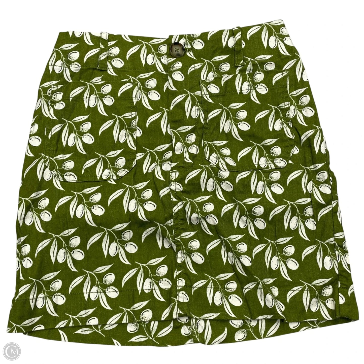 Skirt Midi By Maeve In Green & White, Size: S