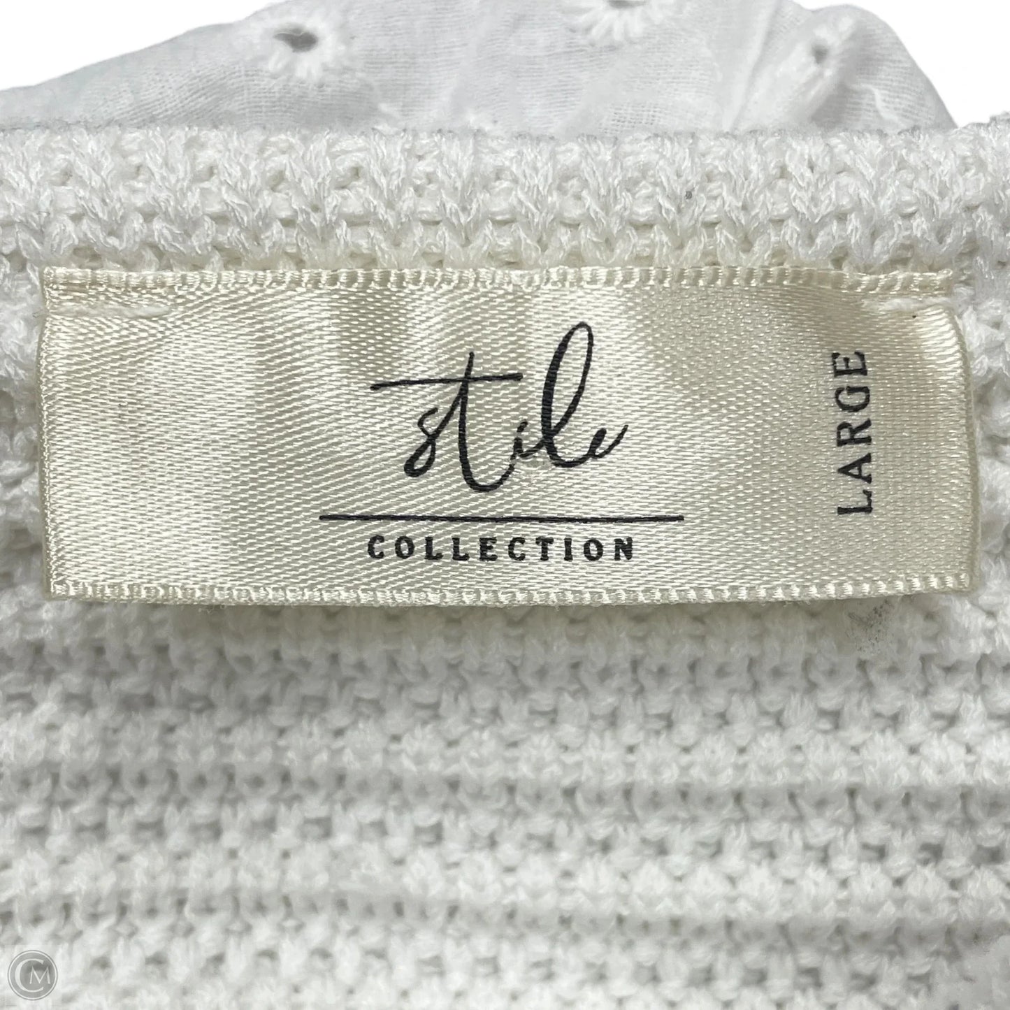 Top Sleeveless By Stile Collection In White, Size: L
