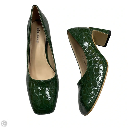 Shoes Heels Block By Unique Vintage In Green, Size: 9