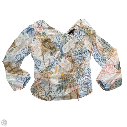 Blouse Long Sleeve By White House Black Market In Multi-colored, Size: L