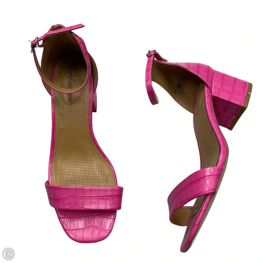 Sandals Heels Block By Comfortview In Pink, Size: 7.5