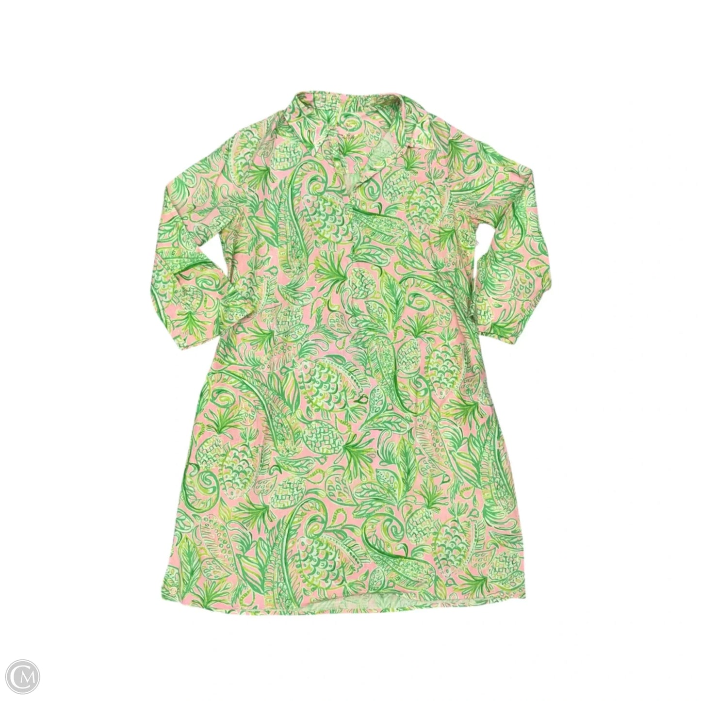 Dress Designer By Lilly Pulitzer In Green & Pink, Size: S