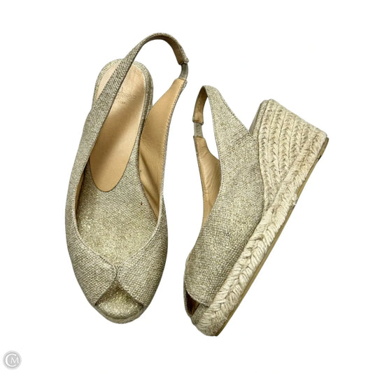 Sandals Heels Wedge By Caytaner In Gold, Size: 5.5
