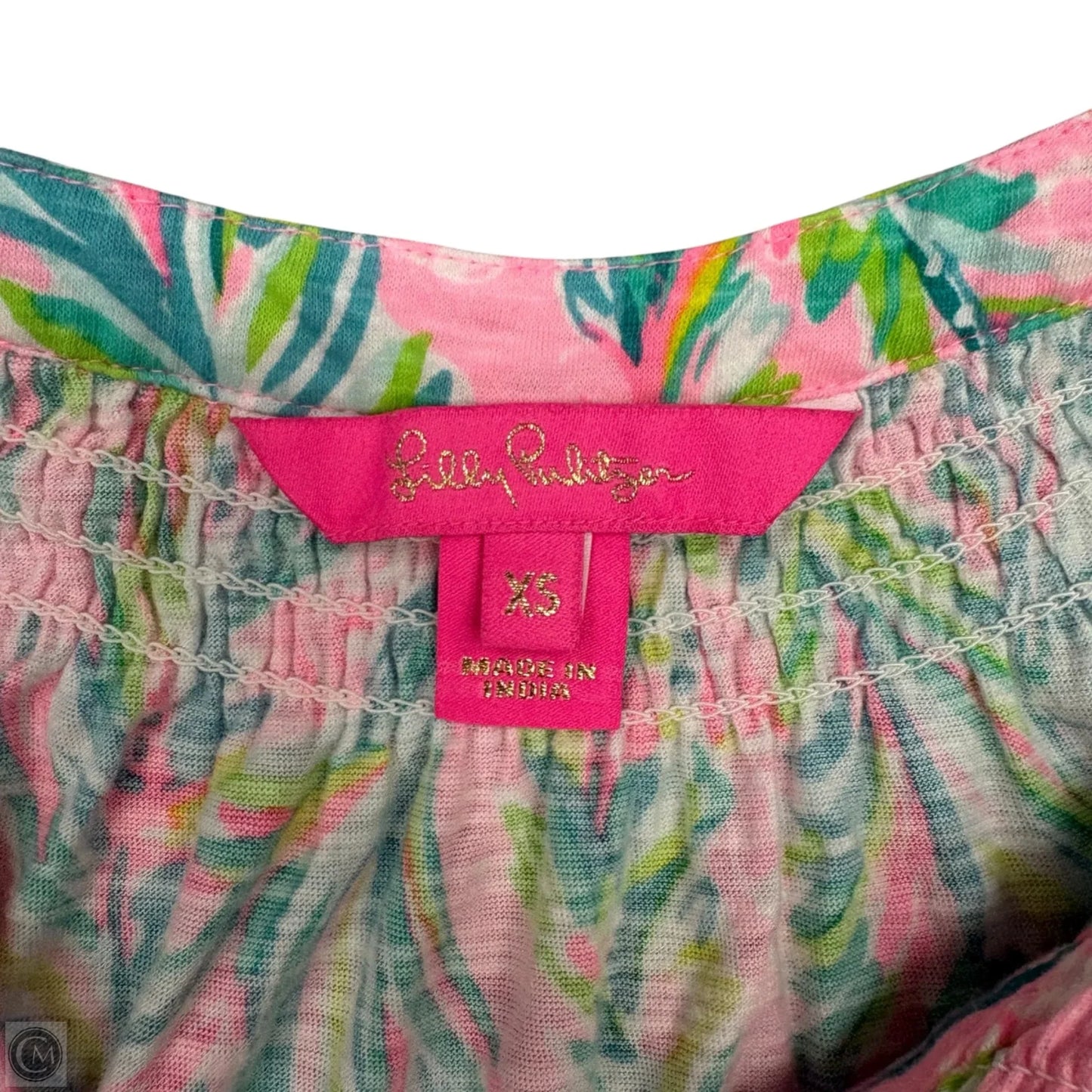 Top Sleeveless Designer By Lilly Pulitzer In Blue & Pink, Size: Xs