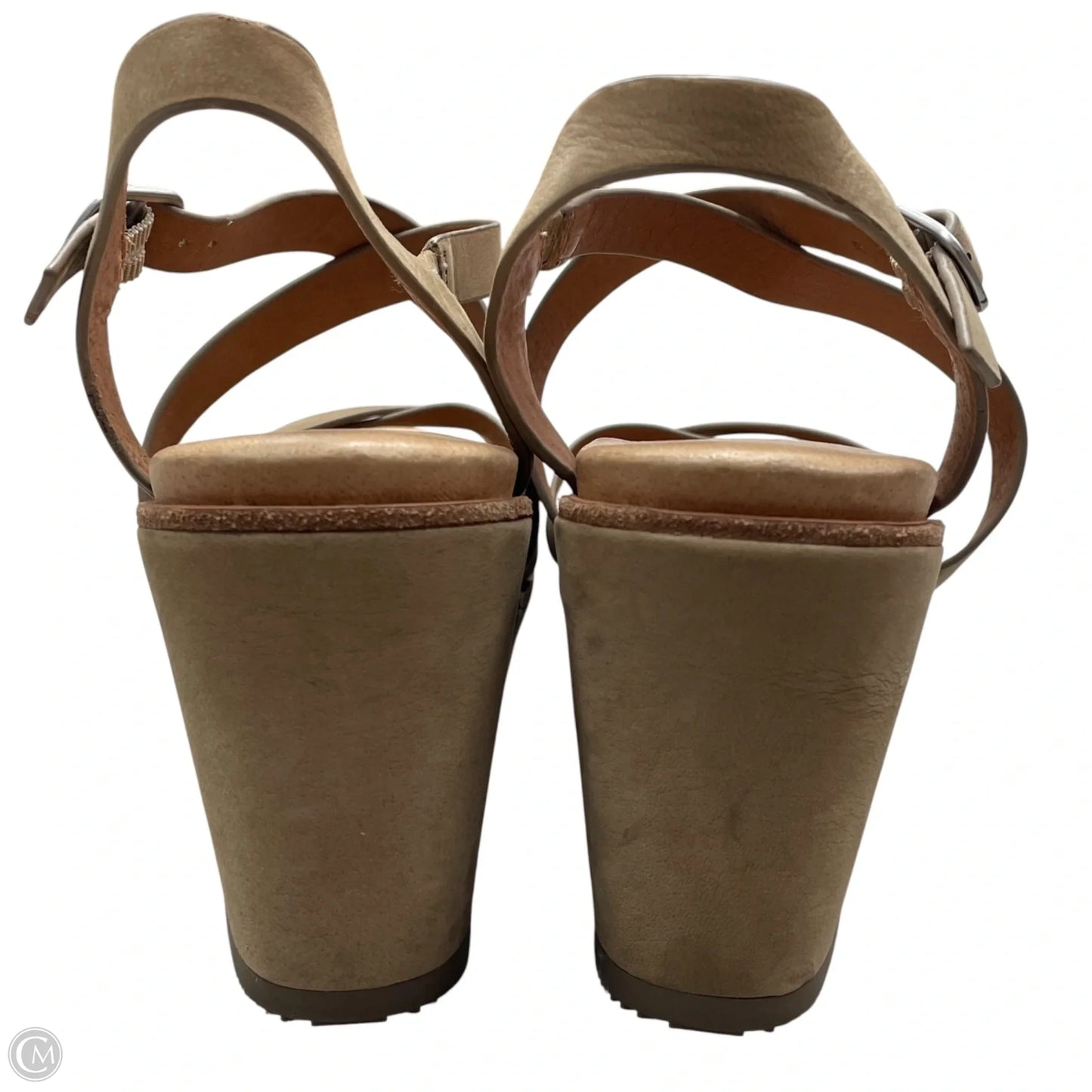 Sandals Heels Wedge By Gentle Souls In Brown & Cream, Size: 7