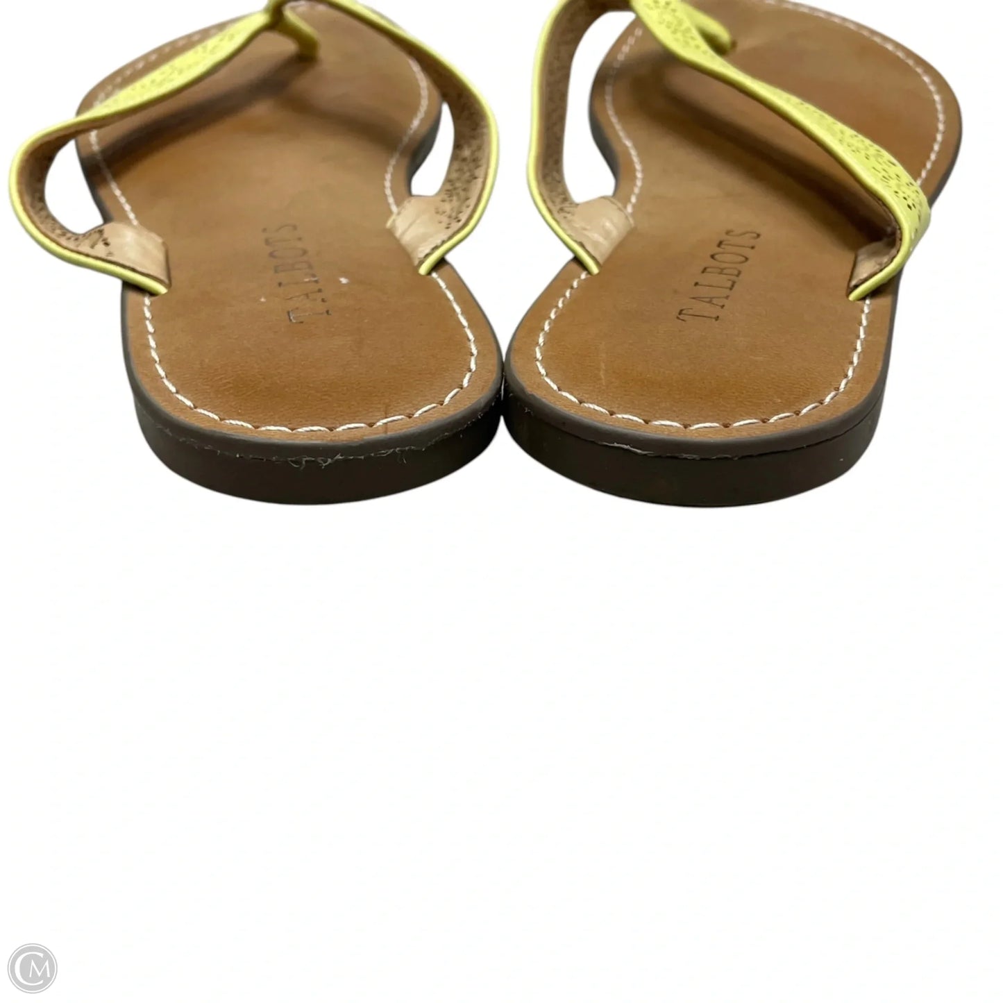 Sandals Flip Flops By Talbots In Brown & Yellow, Size: 7