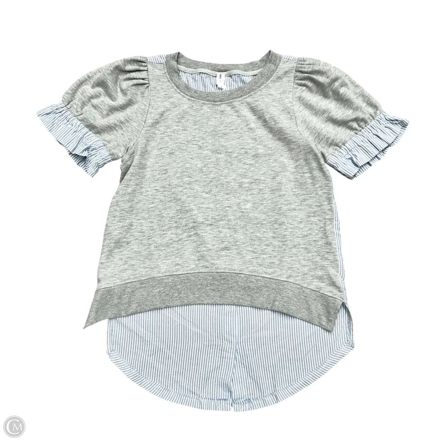 Top Short Sleeve By Daily Practice By Anthropologie In Blue & Grey, Size: S