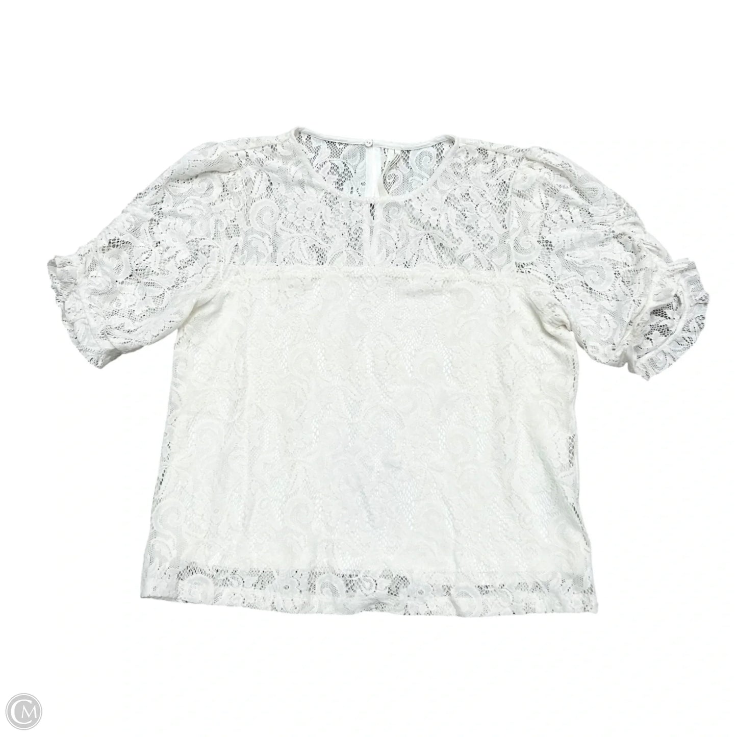 Top Short Sleeve By Anthropologie In White, Size: S