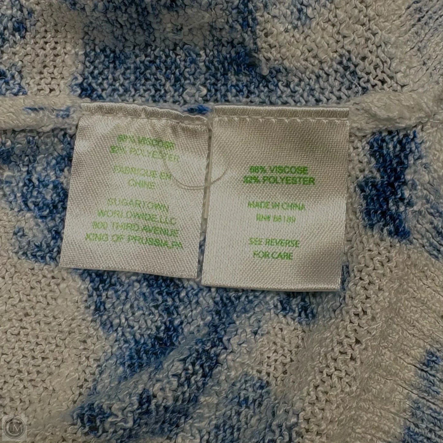Top Long Sleeve Designer By Lilly Pulitzer In Blue & White, Size: S