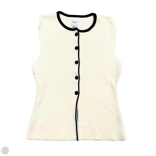 Top Sleeveless By Maeve In Black & Cream, Size: M
