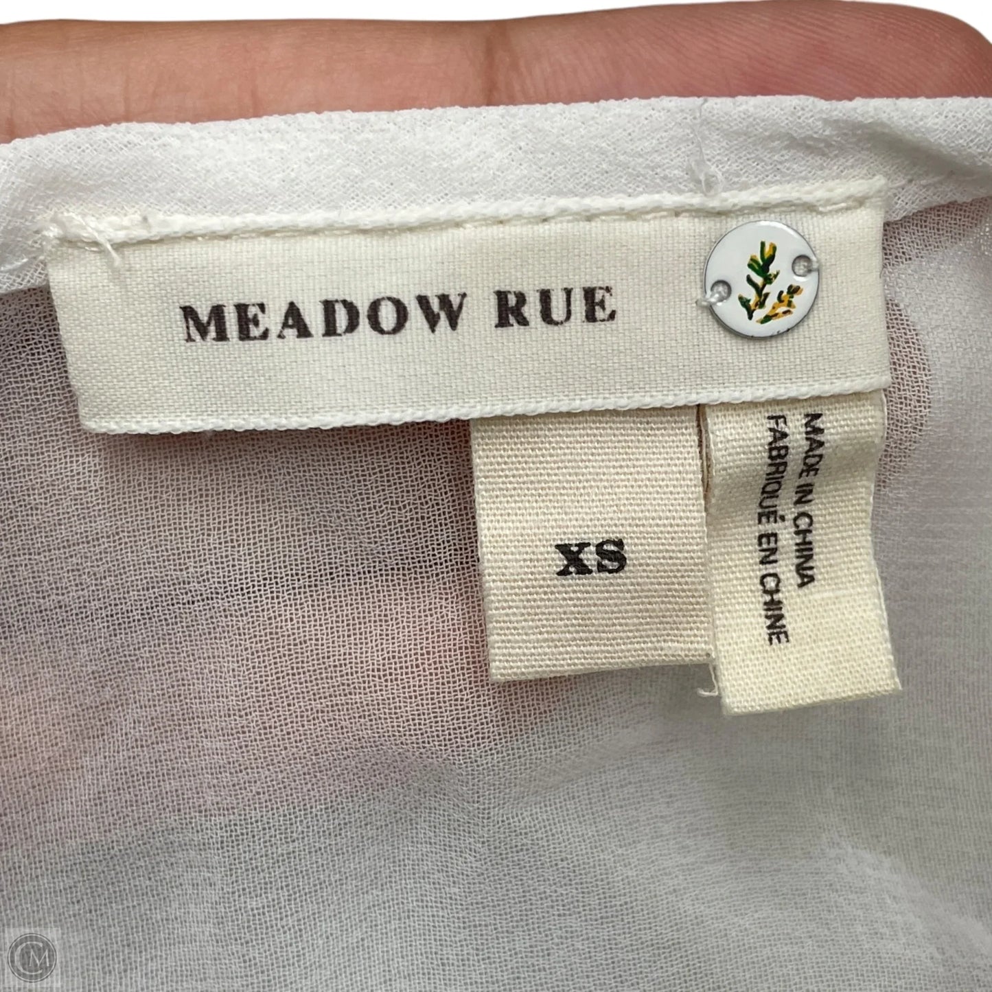 Blouse Short Sleeve By Meadow Rue In White, Size: Xs