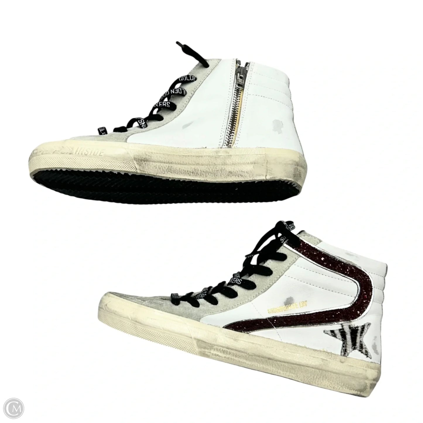 Shoes Luxury Designer By Golden Goose In Red & White, Size: 7.5