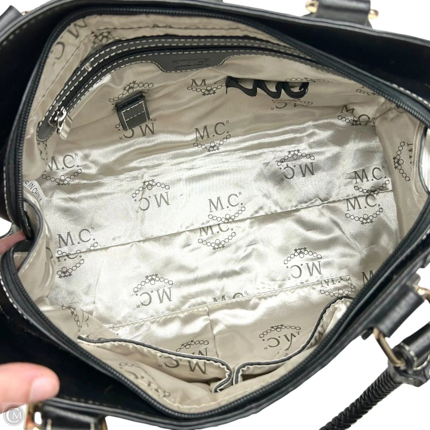 Handbag Leather By Mac, Size: Medium