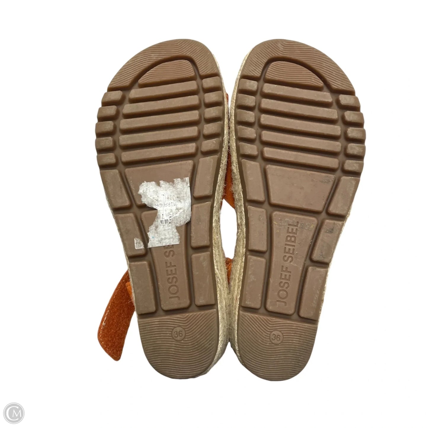 Sandals Heels Platform By Josef Seibei In Orange & Tan, Size: 5.5