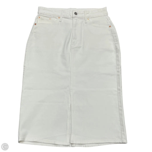 Skirt Midi By Gap In White Denim, Size: 8