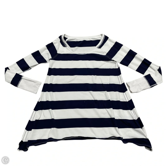 Athletic Top Long Sleeve Collar By Lululemon In Blue & White, Size: M