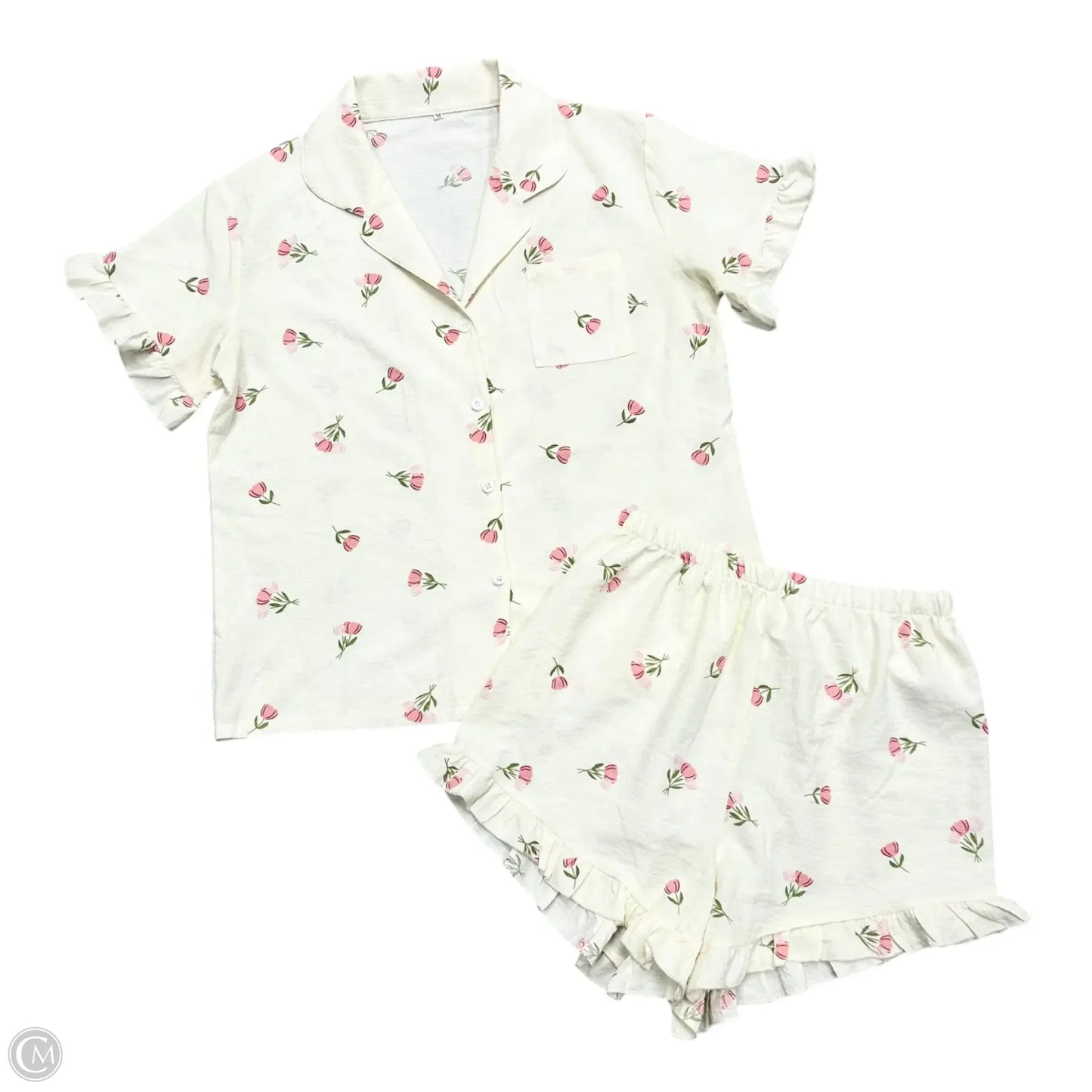 Shorts Set 2pc In Cream, Size: M