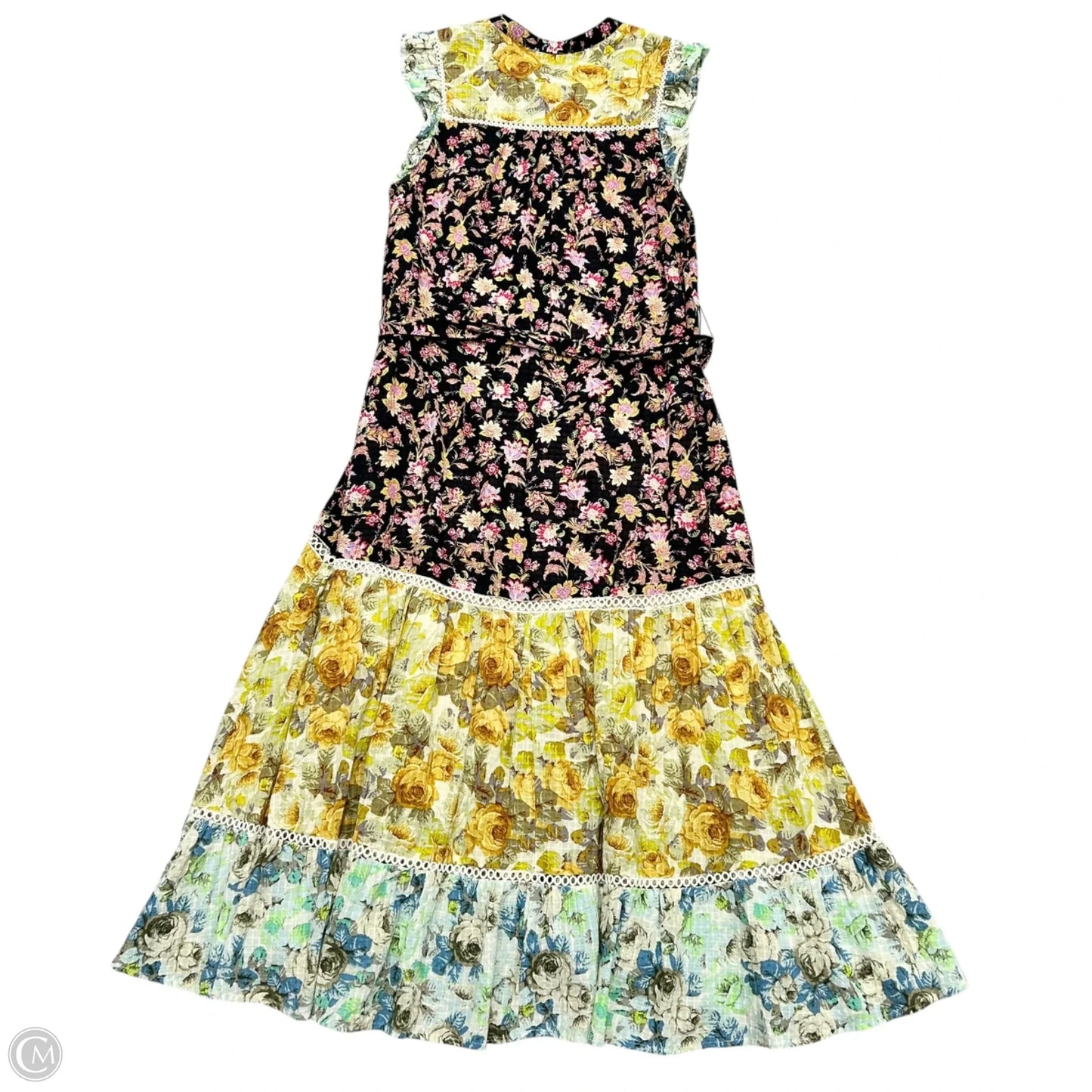 Dress Party Long By Anthropologie In Black & Pink, Size: S