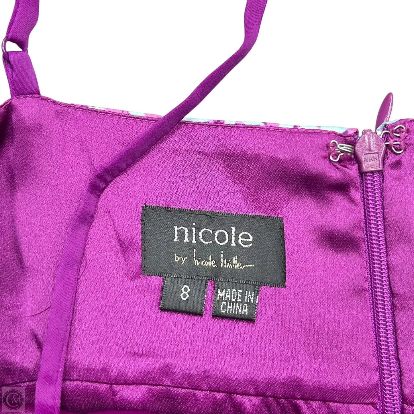 Dress Party Midi By Nicole Miller In Blue & Purple, Size: M
