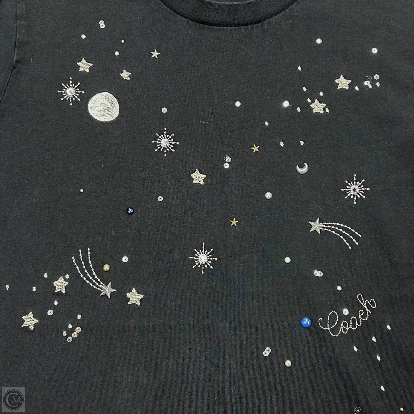 Top Short Sleeve Designer By Coach In Black, Size: Xs