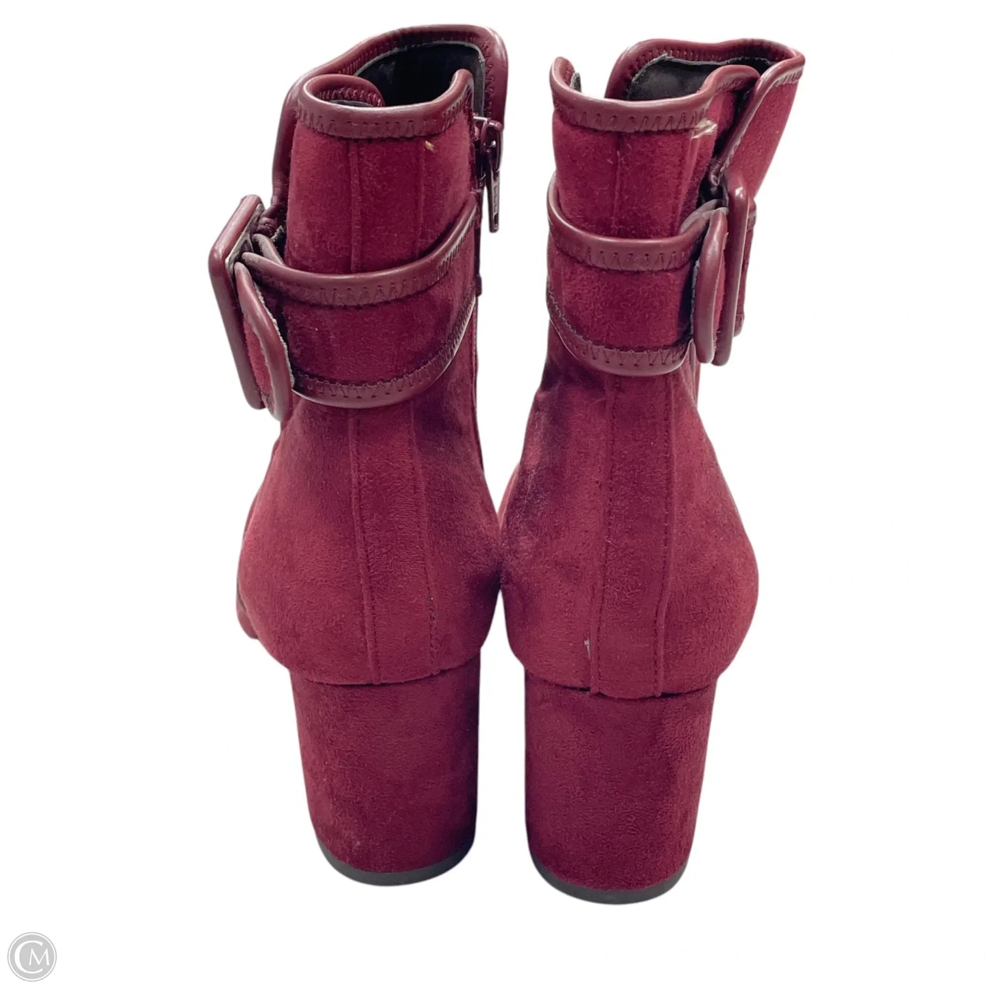 Boots Ankle Heels By White Mountain In Maroon, Size: 8