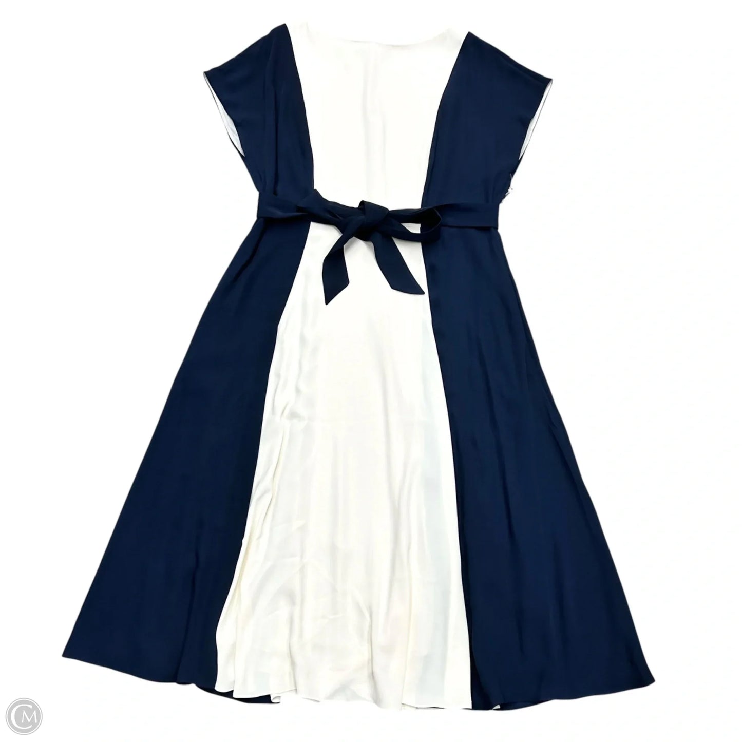 Dress Party Long By Hobbs In Blue & Cream, Size: L