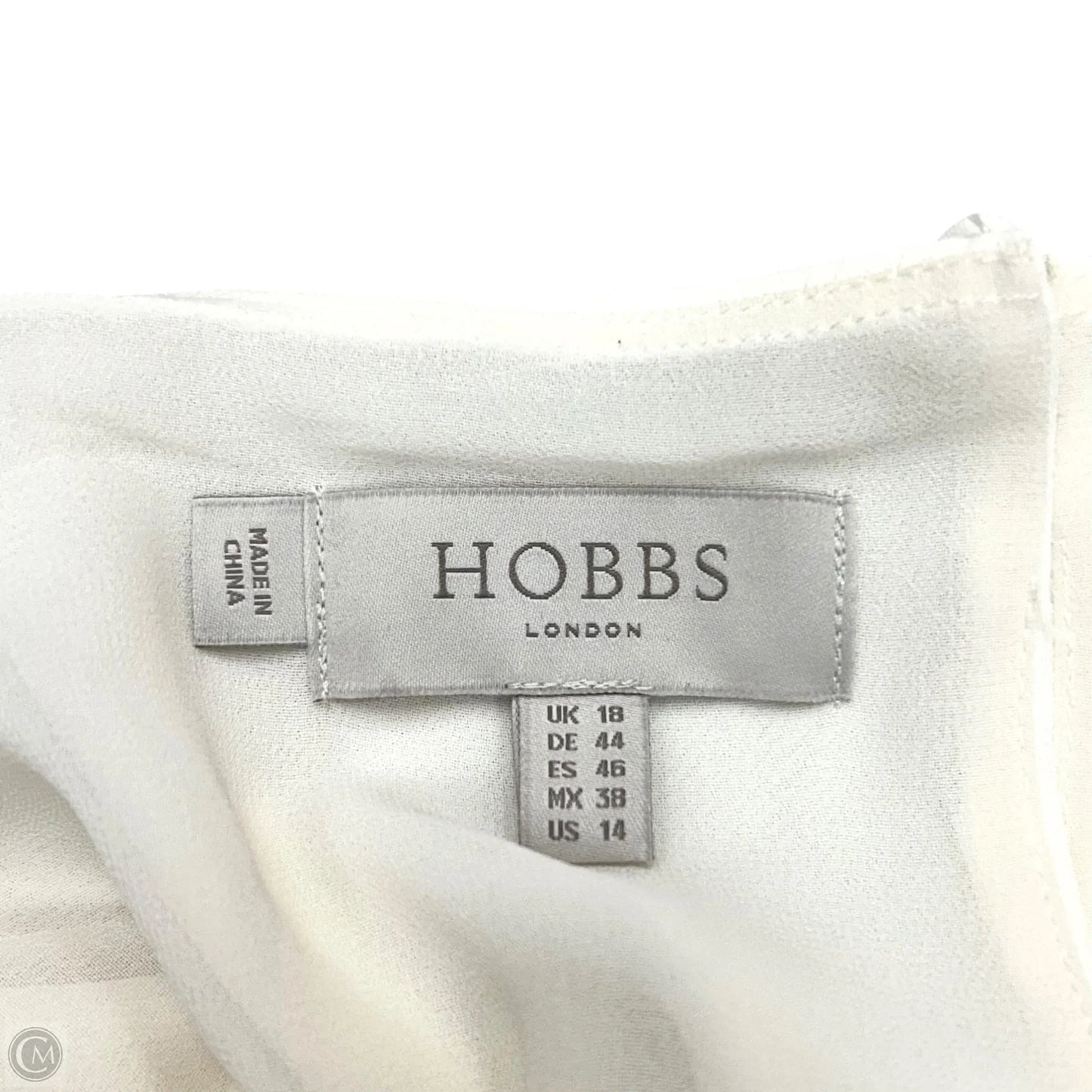 Dress Party Long By Hobbs In Blue & Cream, Size: L