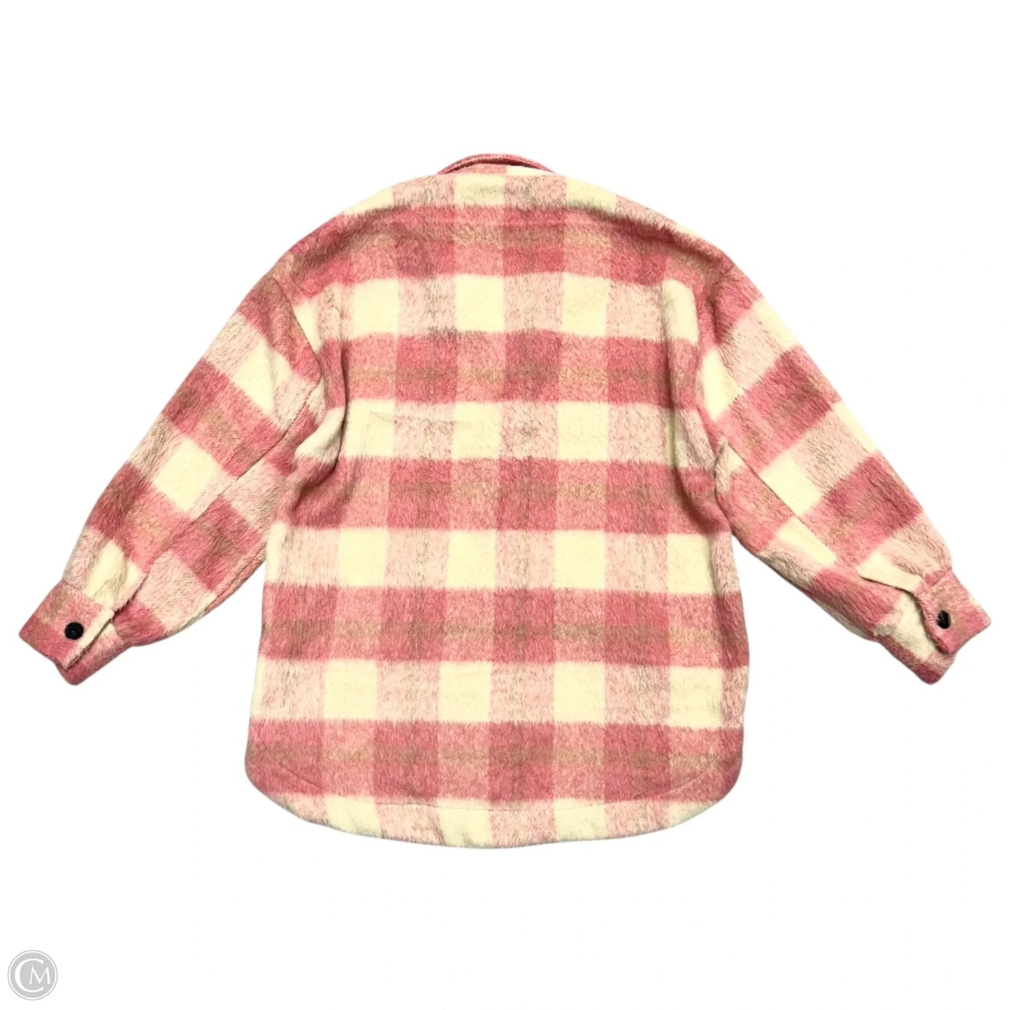 Jacket Shirt By By Together In Pink & Cream, Size: S