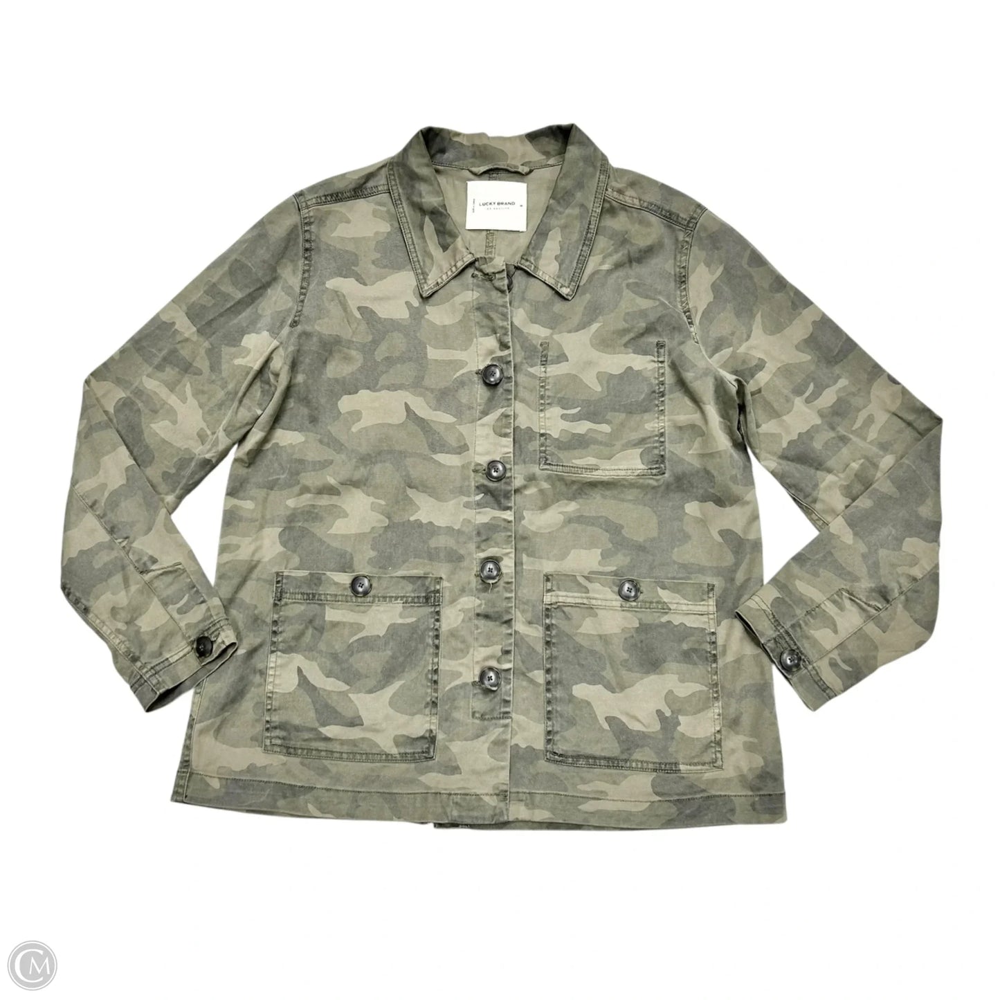 Jacket Utility By Lucky Brand In Camouflage Print, Size: M